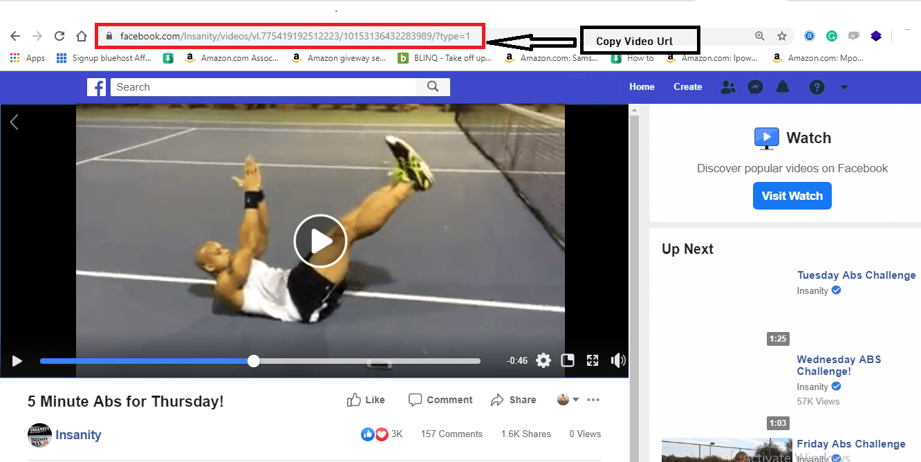 download Facebook video step 1